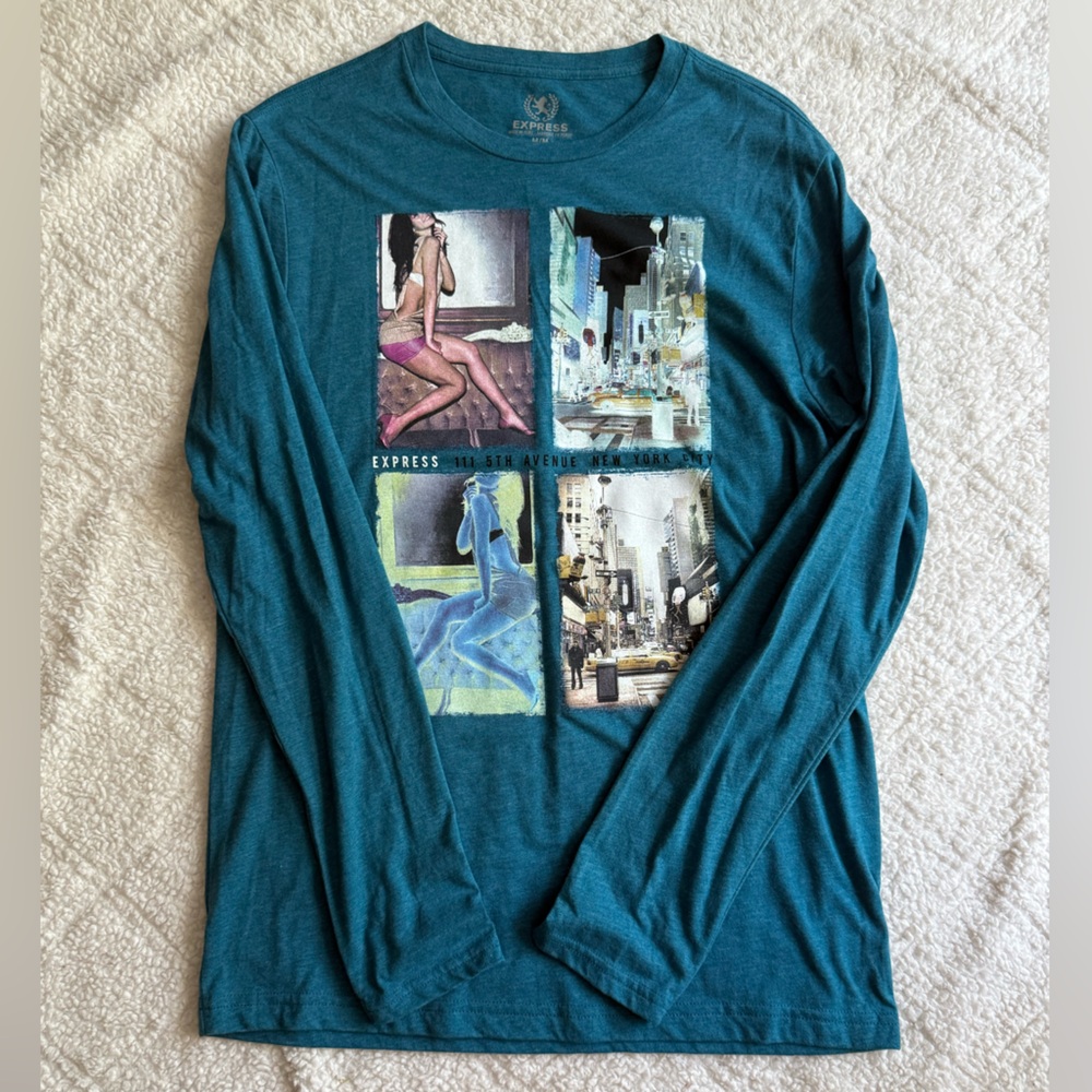 Express Teal Long Sleeve Top